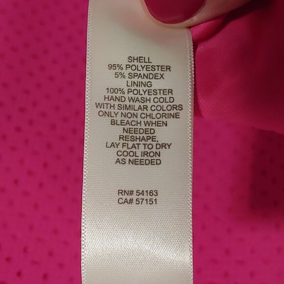 Eliza J Sleeveless Dress w Ruffle V-neck & Laser-cut Detail Sz 8 Hot Pink - Picture 9 of 9